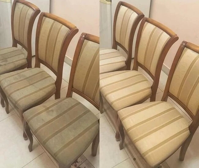قبل و بعد از شستشوی صندلی